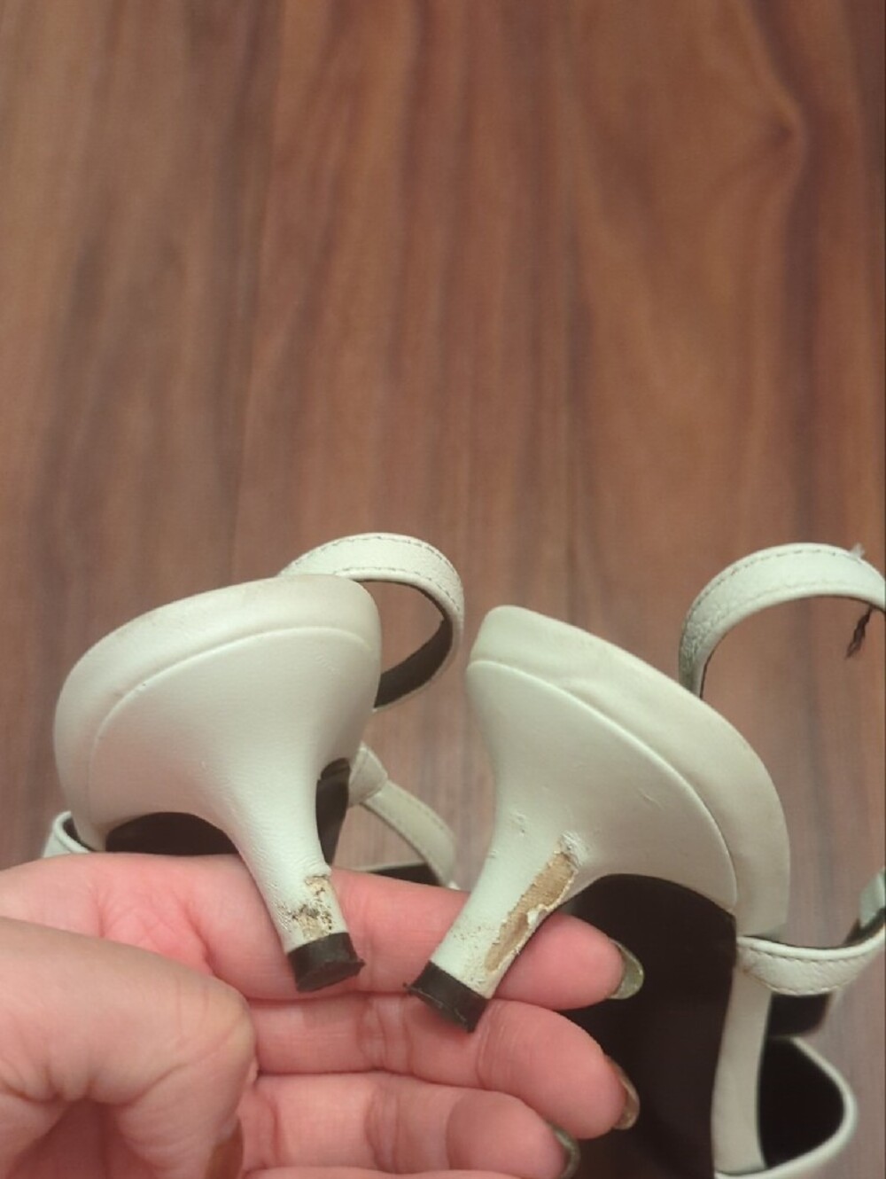 Mango White Pointed Slingback Heels - Picture 4 of 4